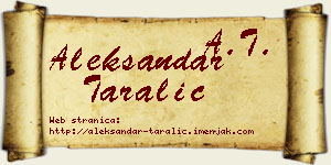 Aleksandar Taralić vizit kartica